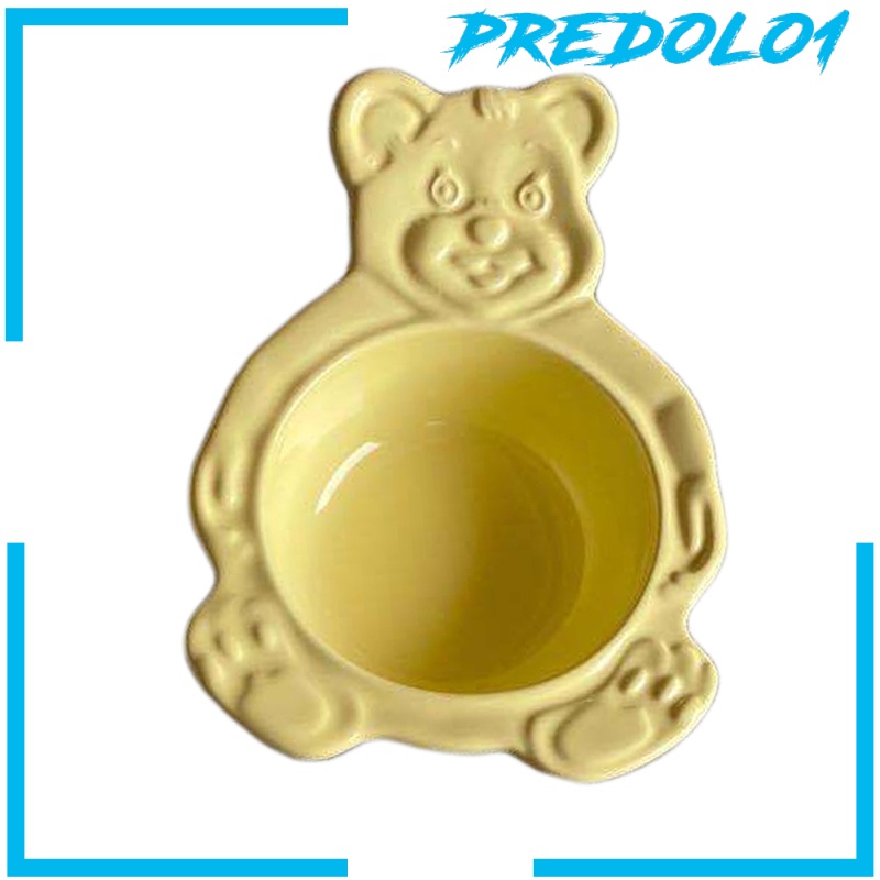 [PREDOLO1] Cute Cartoon Ceramic Bowl Bear-shaped Oatmeal Milk Dessert Serving Tableware