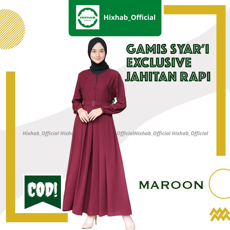 baju  gamis dress muslimah muslim wanita polos pesta terbaru 2021