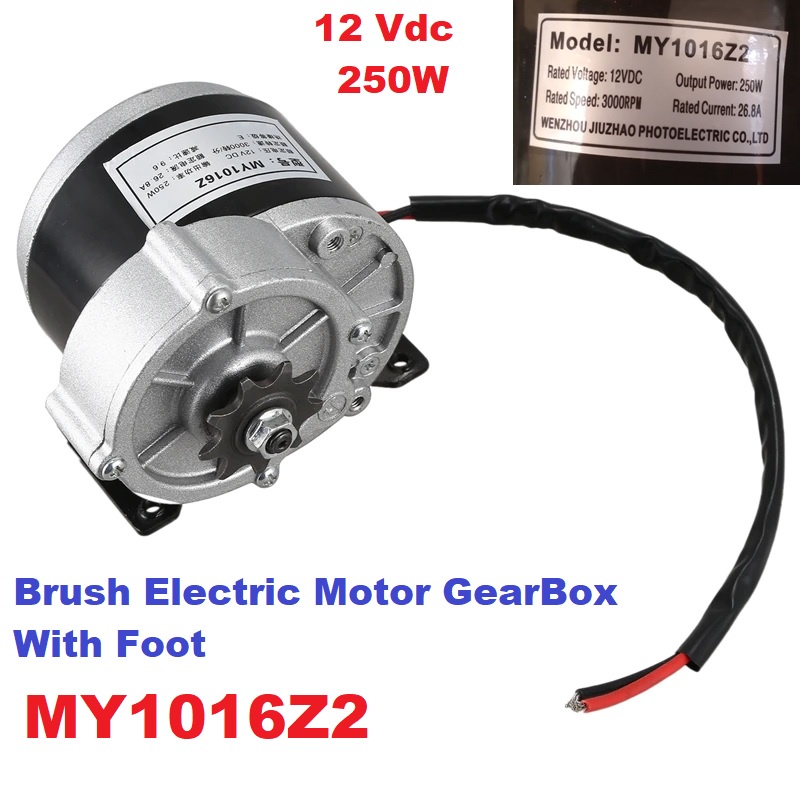 DC Motor E-bike sepeda listrik MY1016Z2 Internal Gearbox 12V 250 Watt