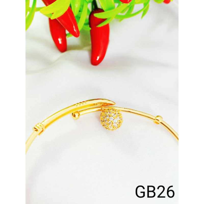 Gelang Bangkok dewasa berlapis emas 22-24k Kode GB26