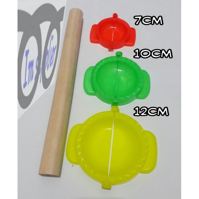 cetakan kue pastel satu set cetakan pastel tiga ukuran sedang besar jumbo dan rollpin gilingan adona