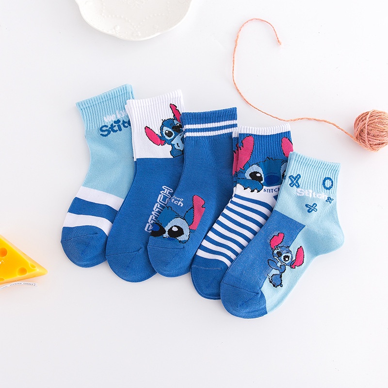 KAOS KAKI ANAK BAYI PEREMPUAN LAKI LAKI KARAKTER LILO AND STICH BAHAN TEBAL NYAMAN DIPAKAI IMPORT KKP