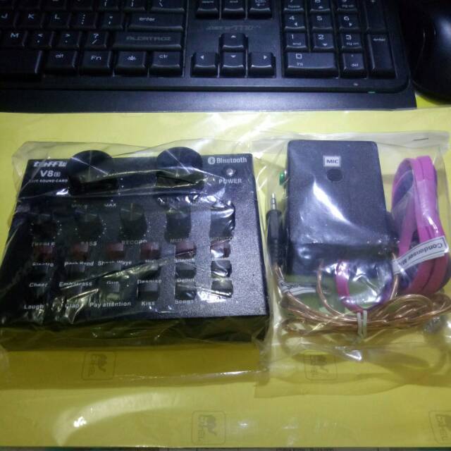 Spliter + soundcard V8 untuk radio Mini Rig.