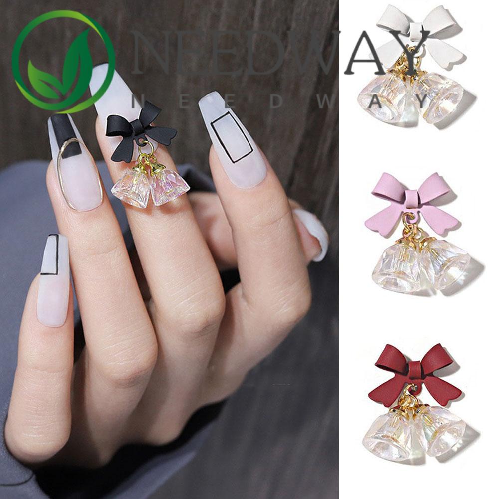 CHARMS 1pc Liontin Kristal Berlian Imitasi Bentuk Pita 3d Untuk Dekorasi Nail Art