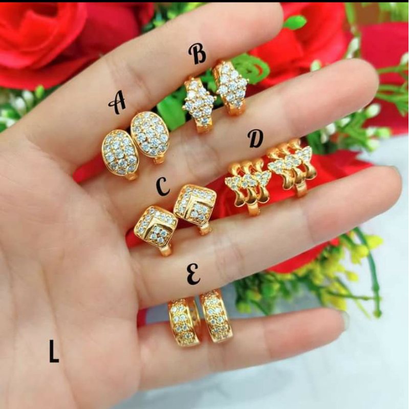 Anting Jepit Dewasa Varian motif Perhiasan Wanita Gold dan Silver limited edition (COD)