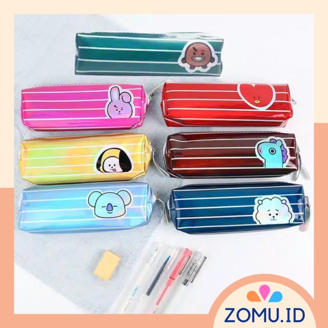 

Kotak Tempat Pensil Pencil Case BT21 Kpop Korea Korean Hologram Army Unik Tepak Murah