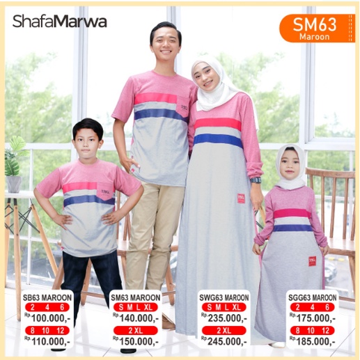 Shafa marwa Couple SWG 63 / Gamis Terbaru / Kaos Pria / Fashion Muslim