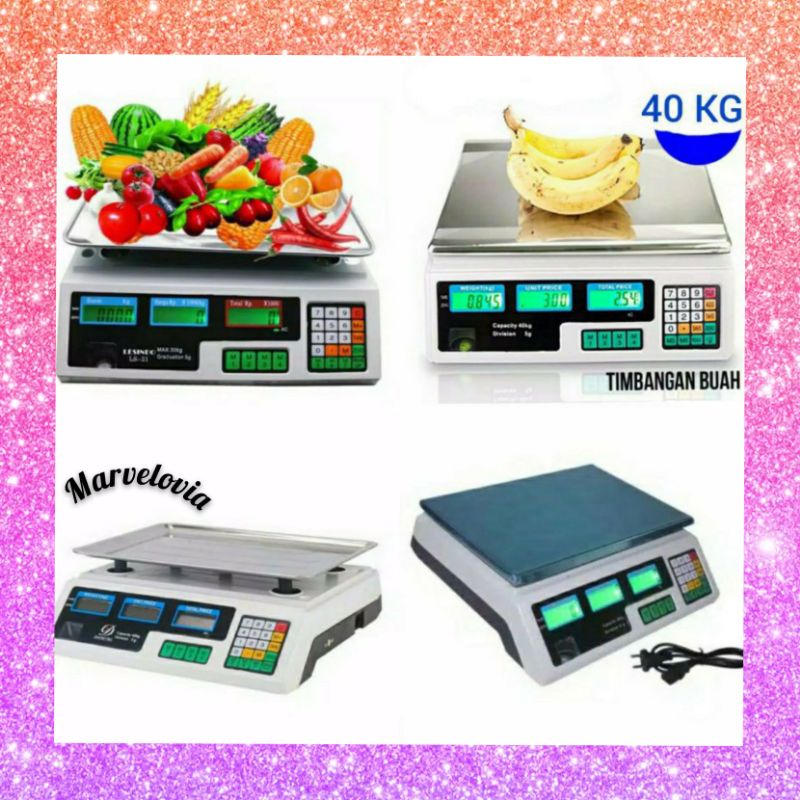 Timbangan Buah Digital 40 KG / Digital Computing Scale Double Display