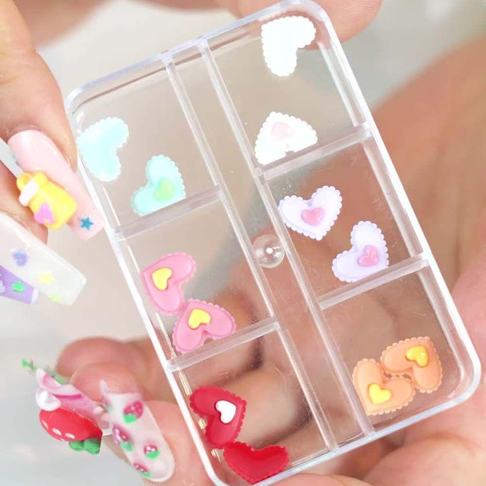 AUGUSTINA Agustina Resin Jewelry 12Pcs/Lot Kreatif Manikur Aksesoris Kartun Warna Campur Perhiasan Kuku 3D