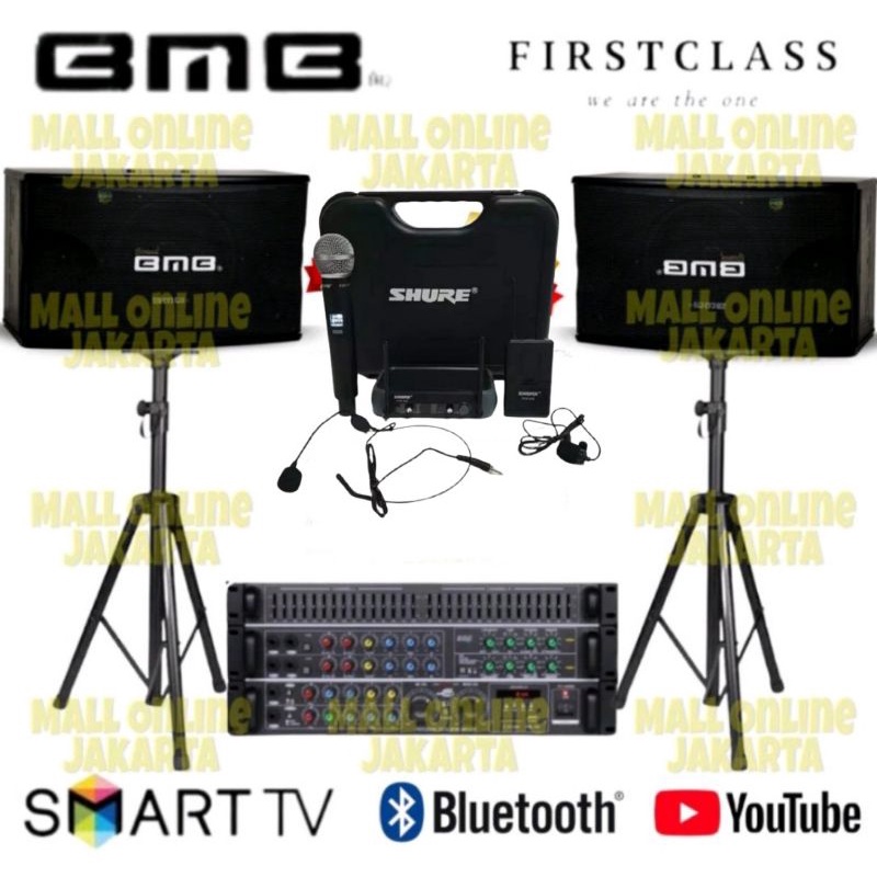 Paket karaoke sound system bmb 10 inch mic wireless original