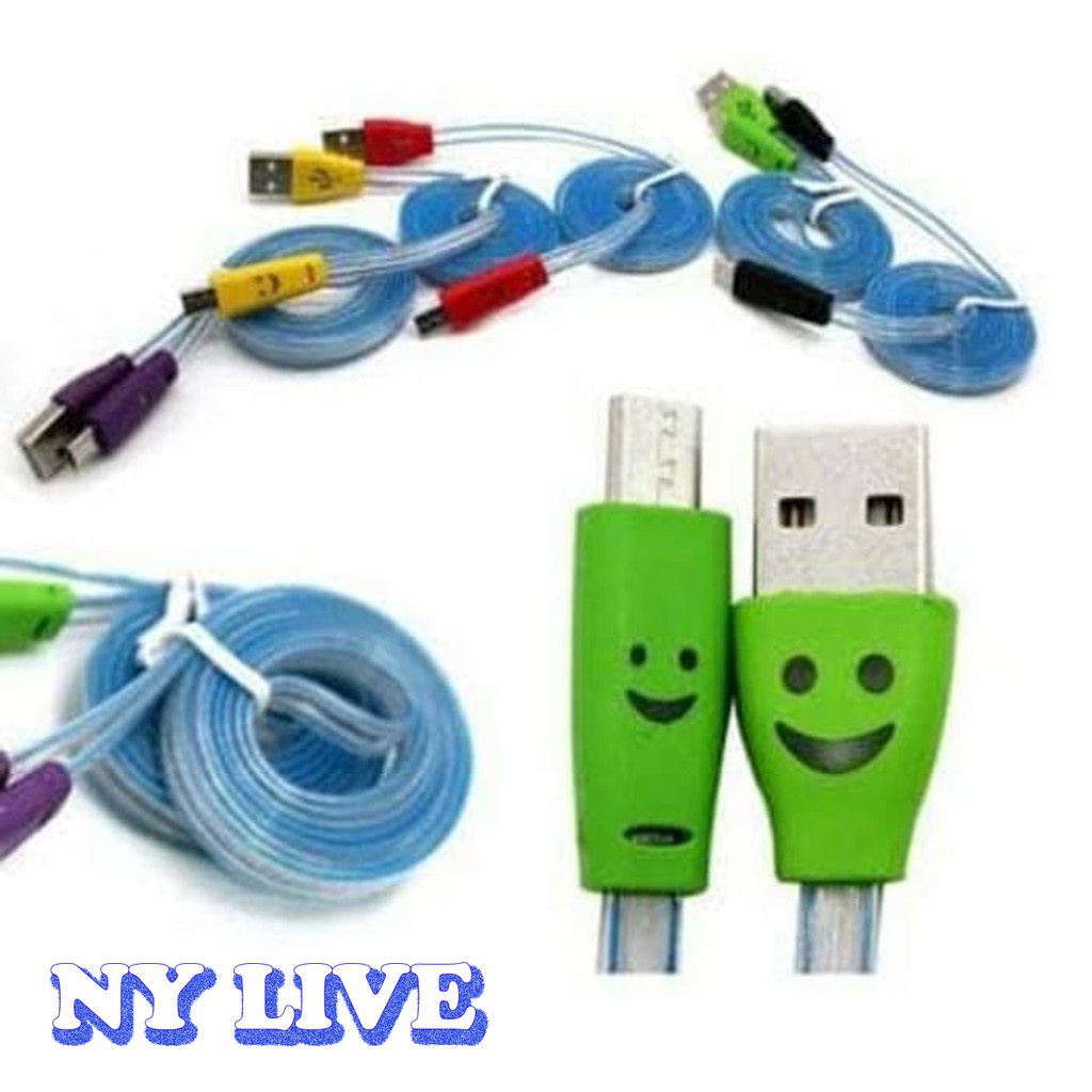 KABEL DATA SMILEY TRANSPARAN BUNGLON MICRO