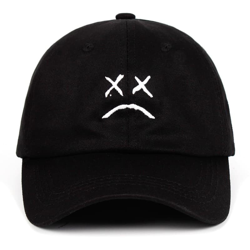 Topi Baseball Snapback Marshmello Sad - Black