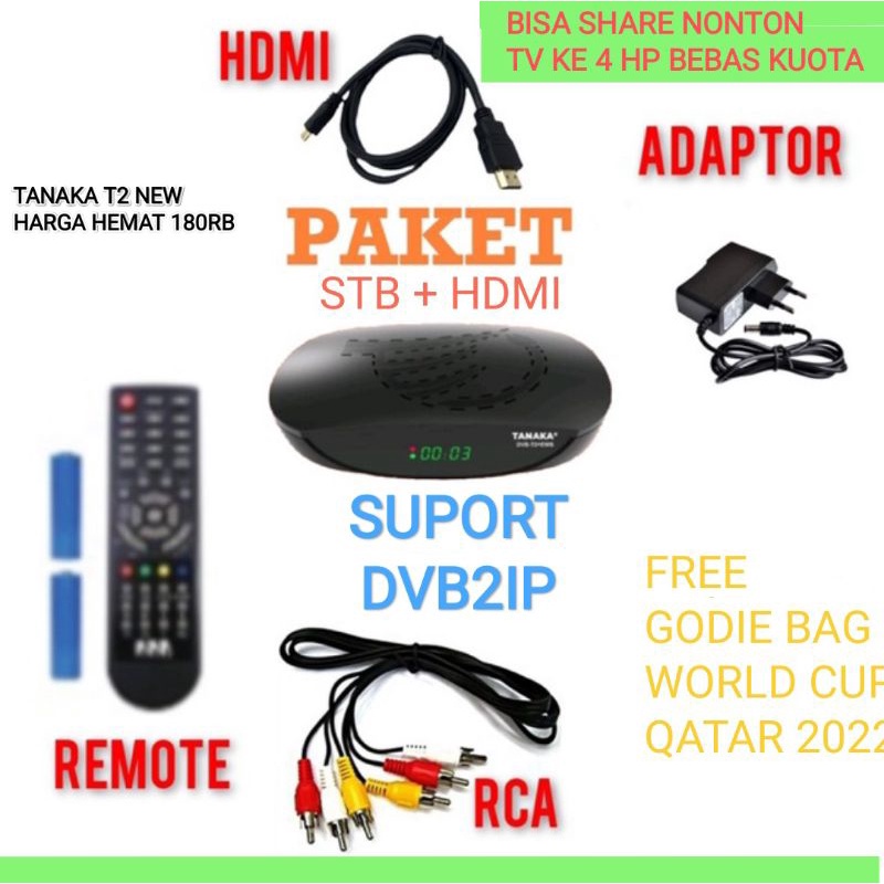 STB TV DIGITAL SET TOP BOX TANAKA T2 NEW SNIPER OVAL DVB2IP BISA 4 DEVICE FITUR PALING BANYAK TIKTOK