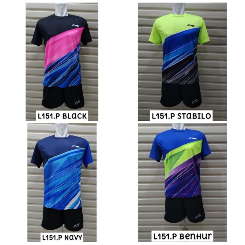 Setelan Badminton / Bulutangkis L151 Polos + Celana Saku