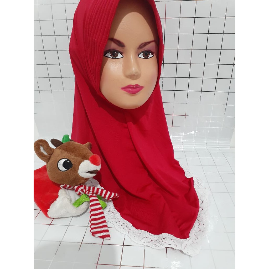 jilbab anak ALISA PET RENDA kerudung anak perempuan hijab anak krudung anak bergo pet anak jilbab bayi