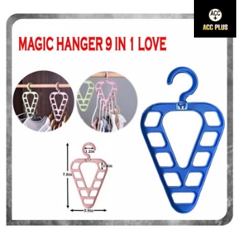 GANTUNGAN BAJU 9IN1 HANGER LOVE / GANTUNGAN MULTIFUNGSI / MAGIC HANGER LOVE 9 IN 1 / HANGER LEMARI GANTUNGAN