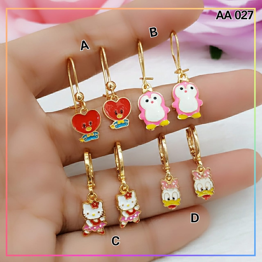 Anting xuping anting anak bts red karakter lucu perhiasan anting anak lapis emas gold AA 027