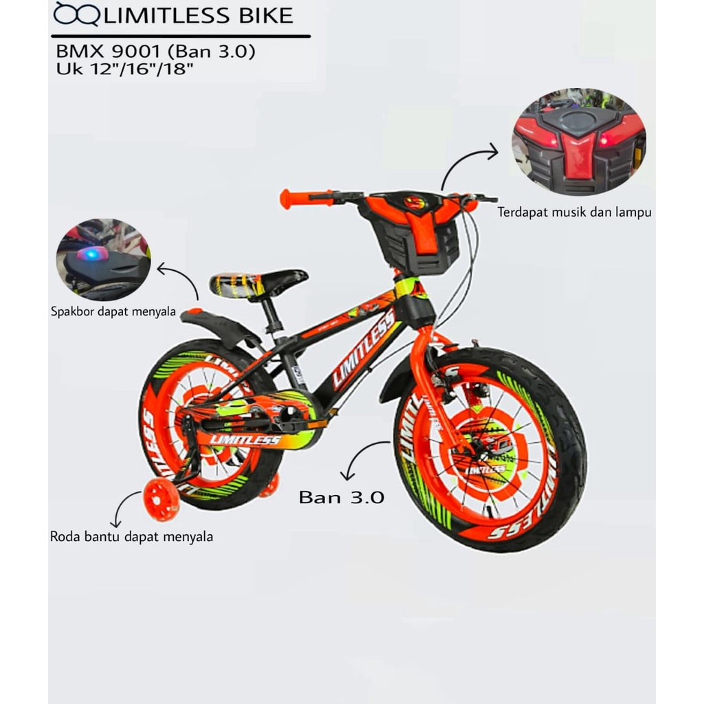 Sepeda BMX 18 limitless 9001 3.0