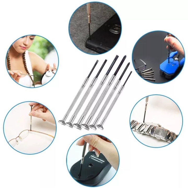 Obeng Jam Set 6 Pcs Screwdriver Precisions Set