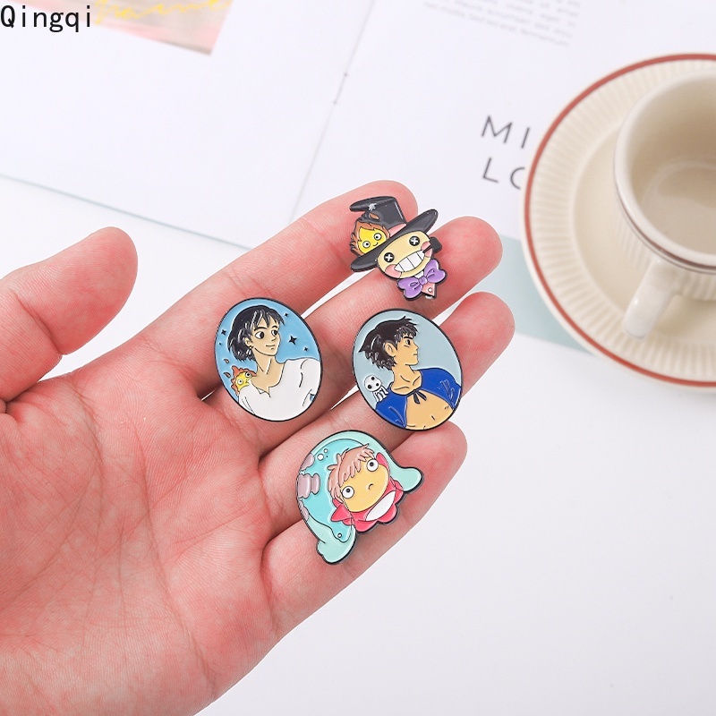 Bros Pin Enamel Desain Kartun Anime Ponyo Howl Sofia Untuk Anak