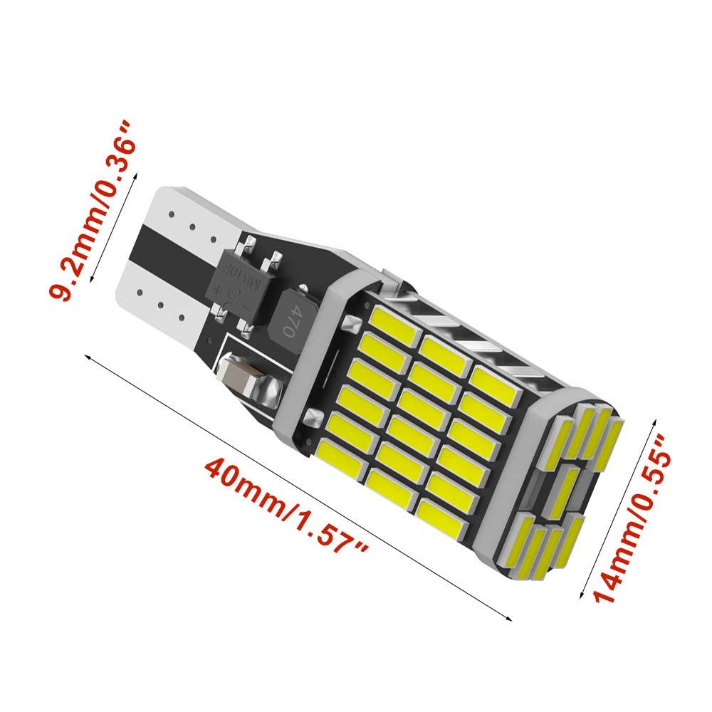 Lanfy Bohlam Stop Mobil Universal W16W Aksesoris Mobil4014 45SMD T15 Lampu Indikator Penghangat Lampu Parkir