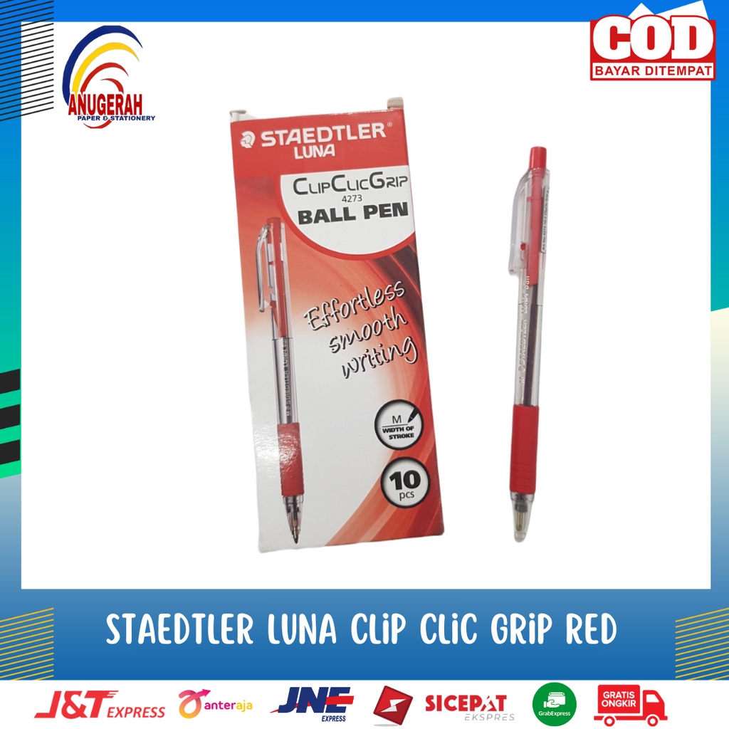 

STAEDTLER LUNA CLIP CLIC WITH GRIP BOLP MERAH (PAK)