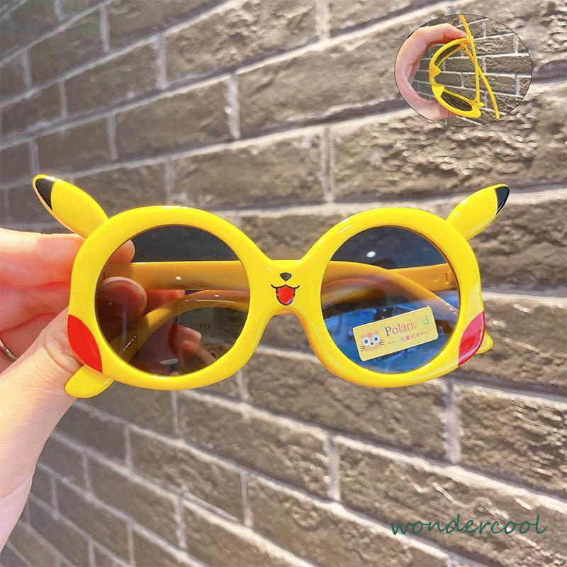 Kacamata Kartun Pikachu Kacamata Perlindungan UV Polarized Sunshade Anak-anak-Won