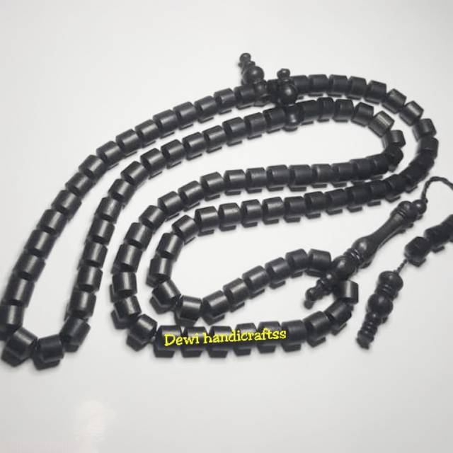 PAKET Hemat Tasbih Kayu Galih Kelor Hitam Berserat Besi Free Gelang Kayu Galih Kelor Original Asli