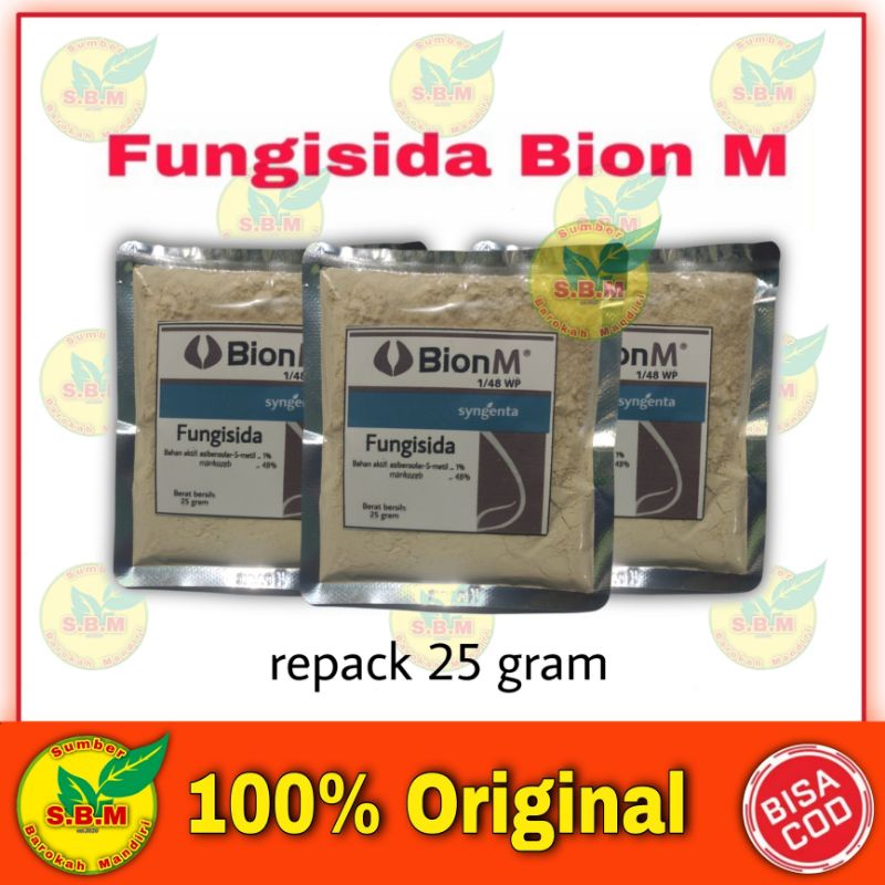 BionM 1/48 WP Fungisida BION M Mengatasi Busuk Daun dan Buah kemasan 25gram