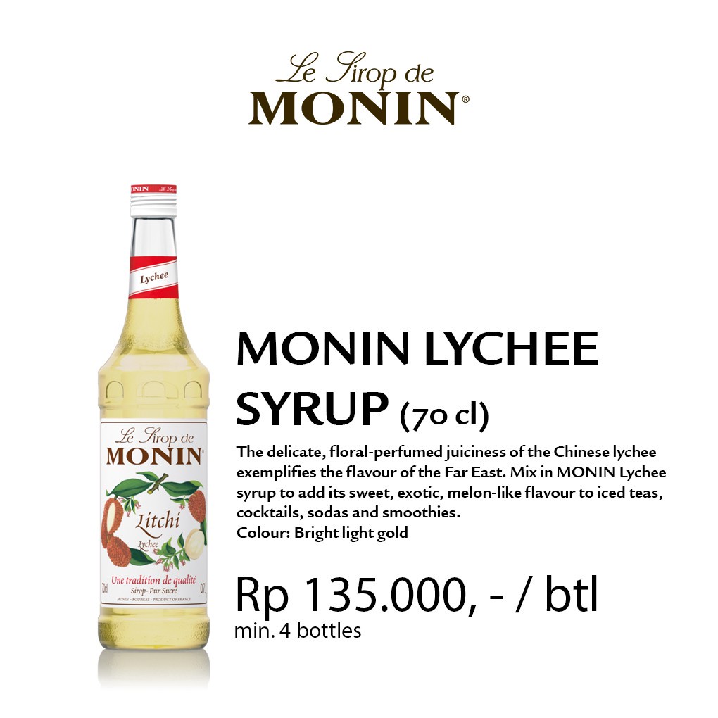 

Syrup Monin Lychee 70cl-700ml