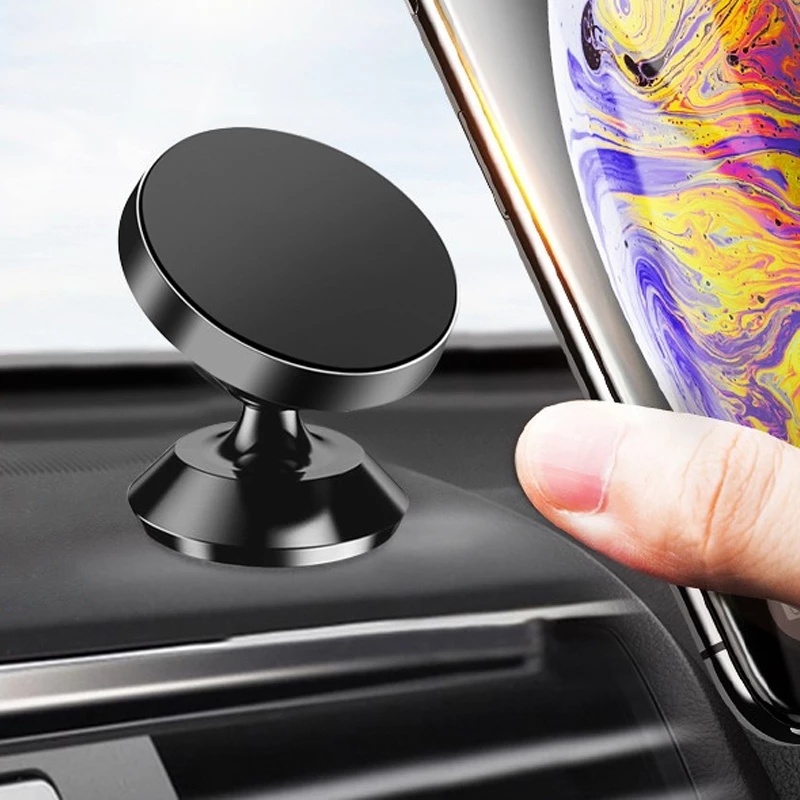 Bracket Magnetik Holder Handphone Universal Rotasi 360 Derajat Bahan Aluminum Alloy Untuk Dashboard Mobil