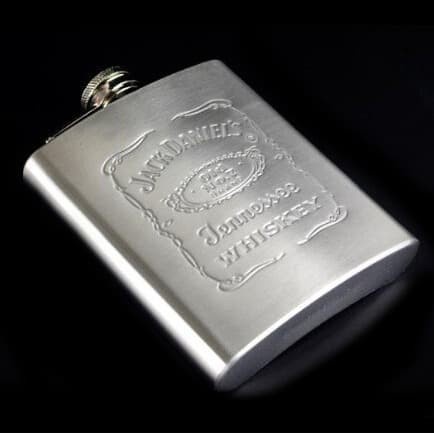 Botol Minum Stainless Steel Hip Flask 7 Oz - Silver