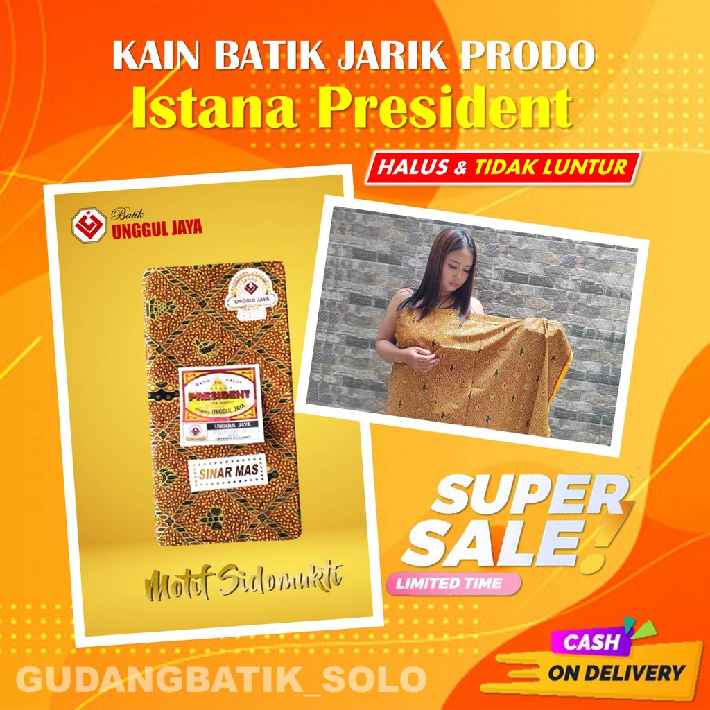KAIN BATIK JARIK PRODO METERAN CAP TULIS MODERN BAHAN KUALITAS PREMIUM HALUS MOTIF SIDOMUKTI SOLO