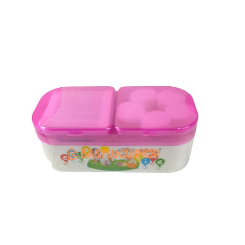 Tempat Bedak Bayi Reliable Double Susun (FREE Cotton Ball + Cotton Bud) Powder Case with Cotton Balls Cotton Buds