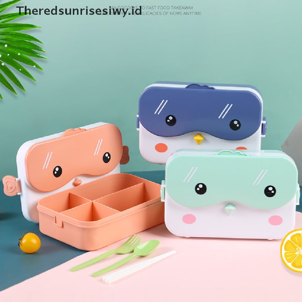 # Alat Rumah Tangga # Kotak Makan Siang Bento Portable Bentuk Persegi Panjang Bahan Plastik Anti Bocor Untuk Anak Sekolah