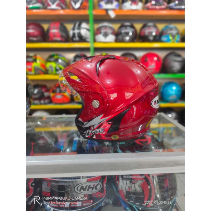 HELM INK KW pet MERAH MARON FREE STIKER KYT/INK