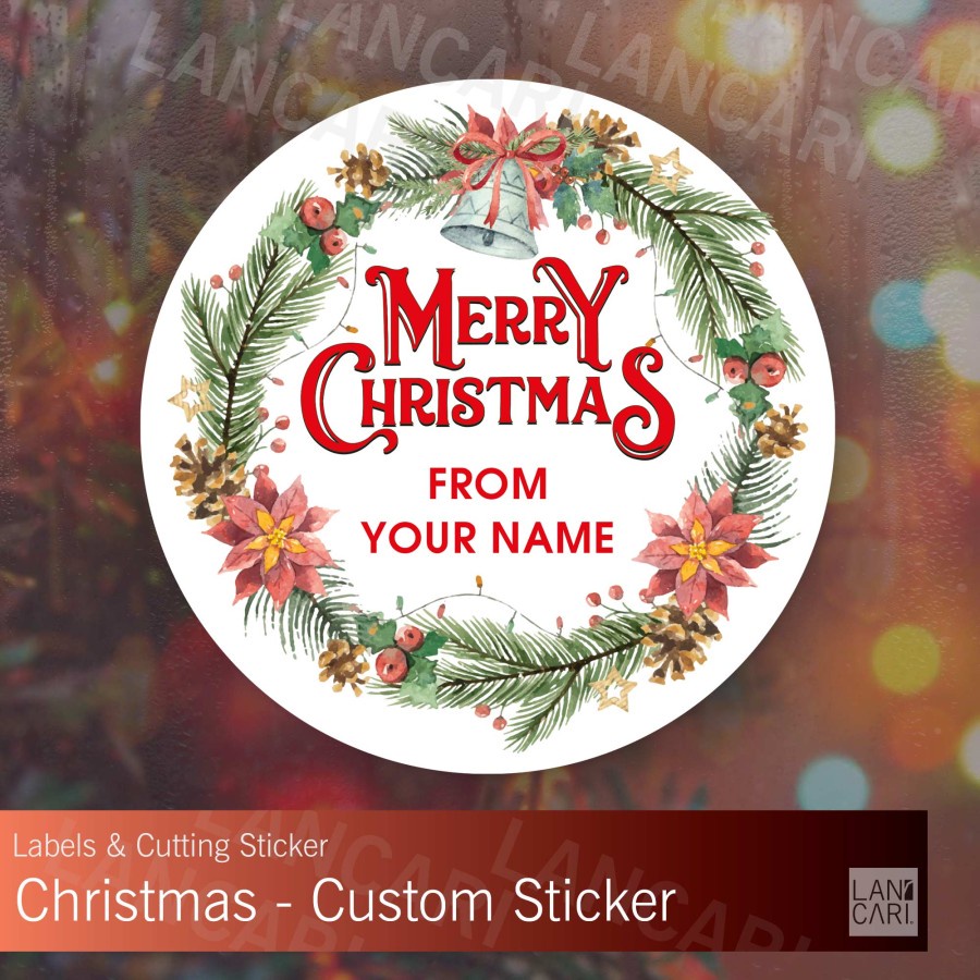 

Stiker Label Natal Christmas undangan amplop Stickers custom Thank you