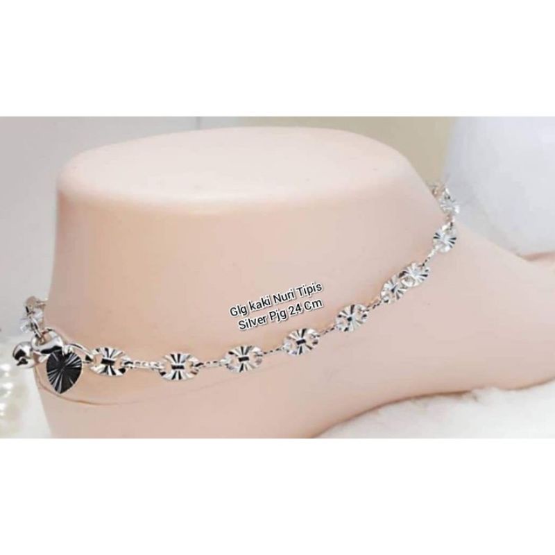 Gelang Kaki Nuri ukir Tipis gold silver Xuping (COD)