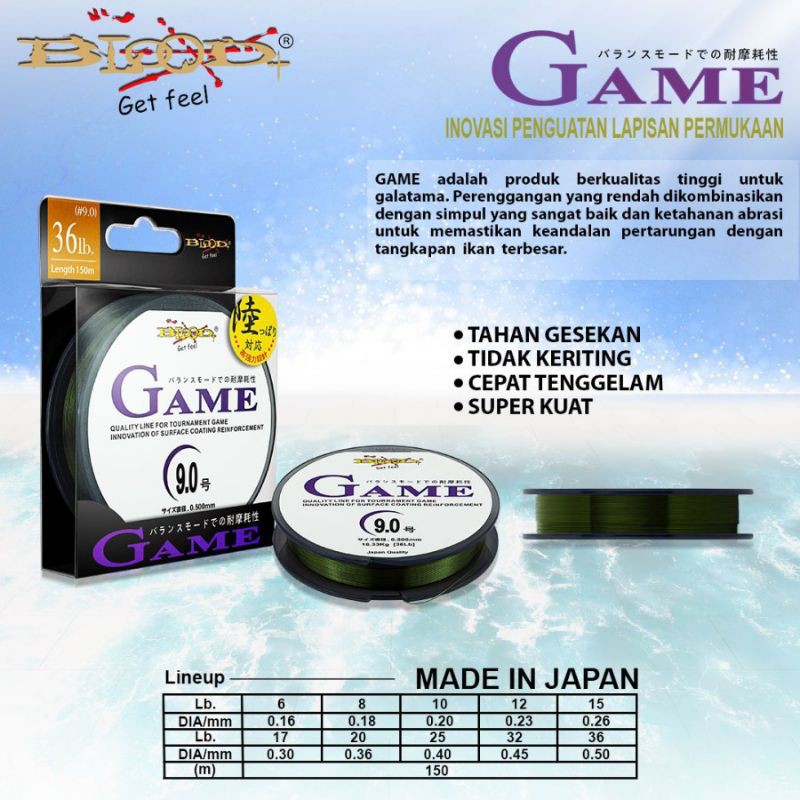 SENAR PANCING BLOOD GAME dan TROUT 150M ORIGINAL