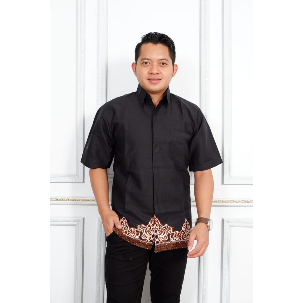 12 MOTIF BATIK PRIA TERBARU S M L XL XXL MBAJU kemeja BSO OFFICIAL ORIGINAL  PENDEK PREMIUM