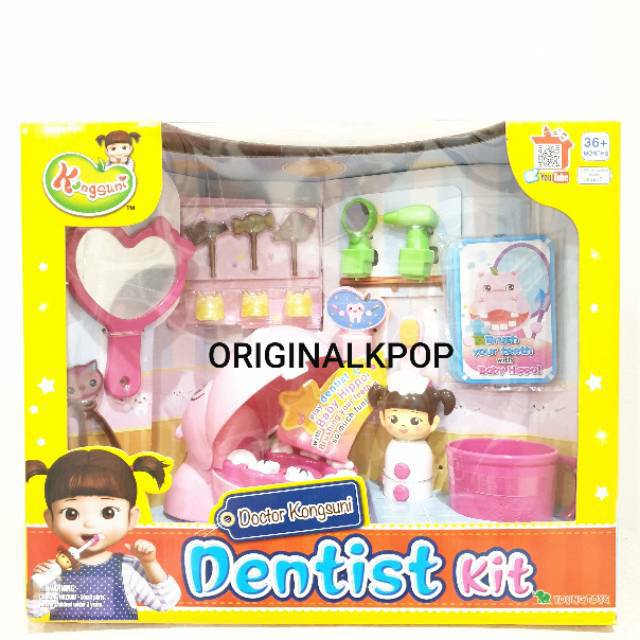 MAINAN BONEKA ANAK KONGSUNI DENTIST KIT BABY HIPPO ORIGINAL YOUNG TOYS KOREA