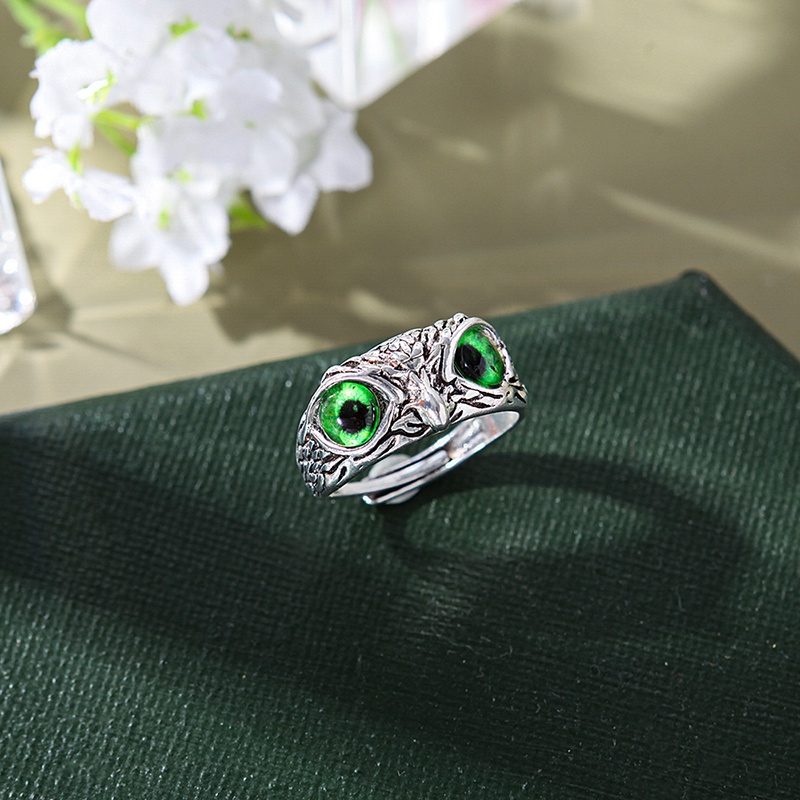 [Fashion Creative Retro Punk Owl Adjustable Open Rings For Women And Men] [ Elegant Ladies Smooth Fine Thin Finger Ring] [Lovely Jewelry Gifts For Girl Friends]