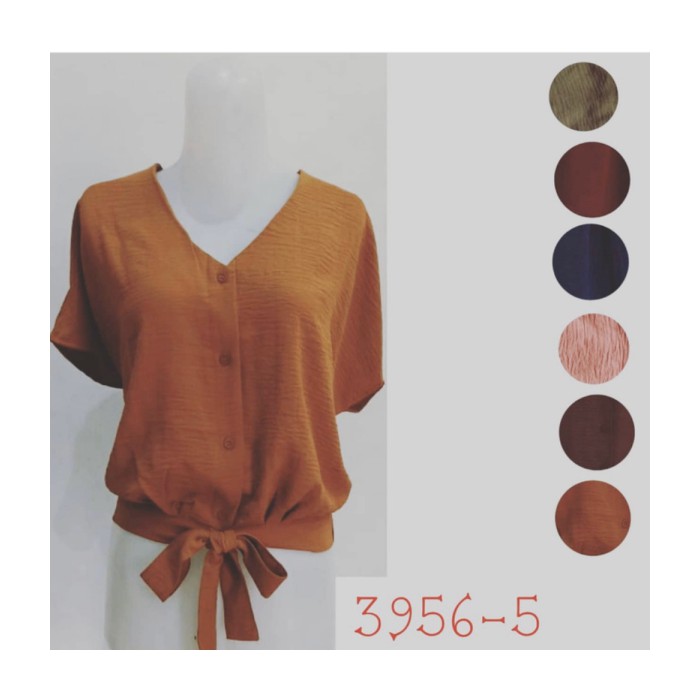 Promo Atasan wanita Blus katun viscose import lengan pendek Diskon