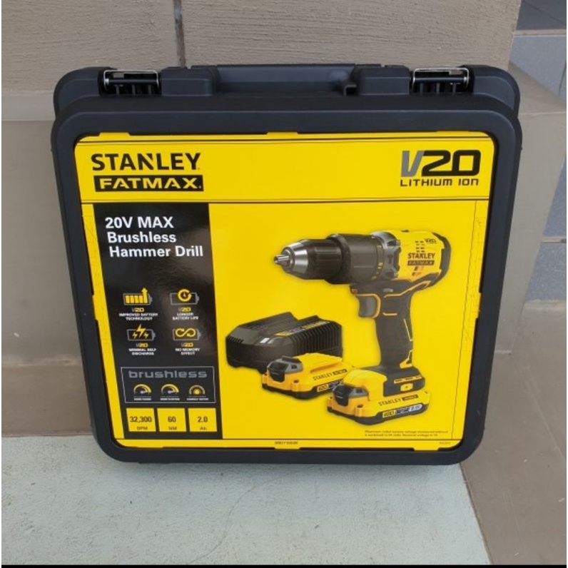 STANLEY SBD715 Mesin bor baterai cordless Hammer drill 20V SBD715D2K