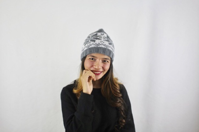 IMPORT Hat Beanie Snow Grey Topi Kupluk Abu Hat Beanie Grey Winter Musim Dingin