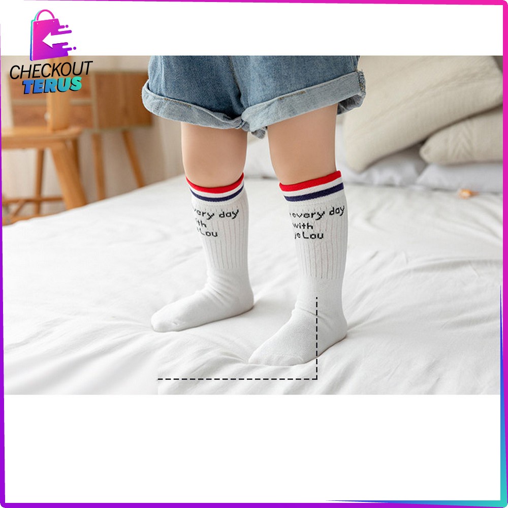 CT P209 Kaos Kaki Panjang Bayi Motif Garis Anak Perempuan dan Laki Laki Kaus Kaki Bayi Anti Slip Baby Long Tube Socks Kids