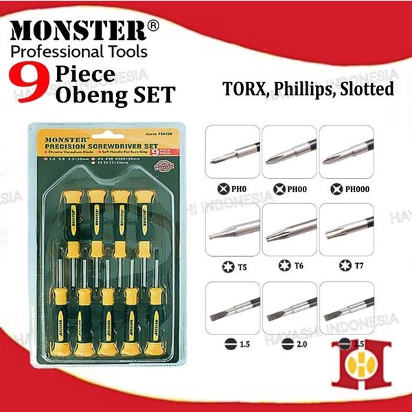 Obeng Min Plus Kembang TORX 9 In 1 Service Jam Kacamata Stik PS3 PS4