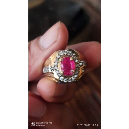 BATU NATURAL RUBY TANZANIA ( KODE 004 ) + MEMO