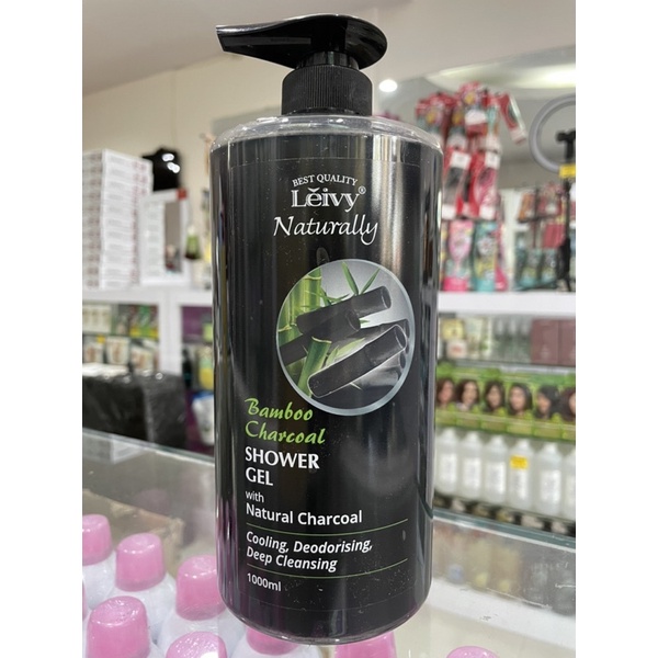 Leivy Naturally Shower Gel Bamboo Charcoral 1000ml