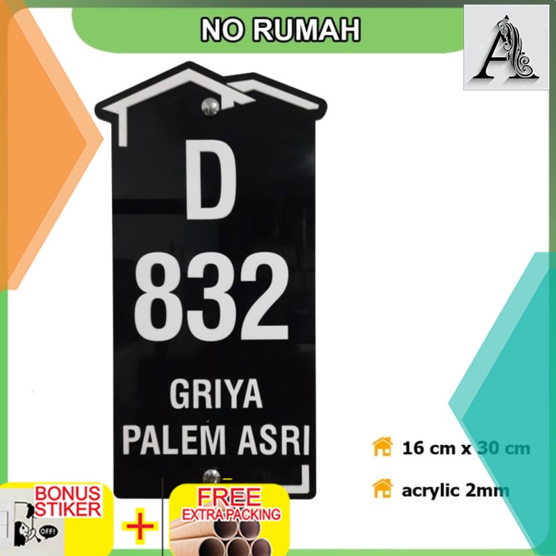 

Grosir Nomor Rumah Akrilik Home Series 04 - Hitam